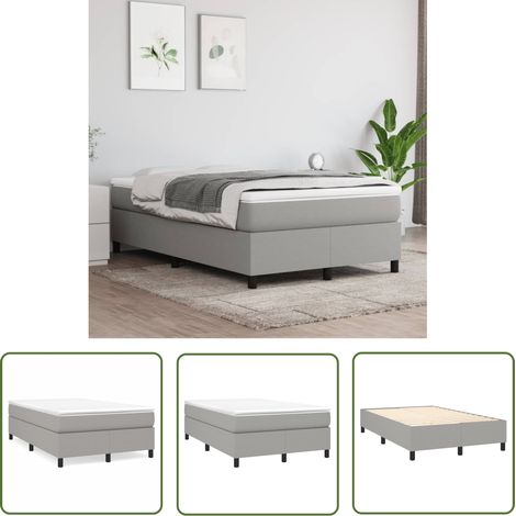 The Living Store Boxspringbett mit Matratze Hellgrau 120x200 cm Stoff - Boxspringbett - Doppelbett - Bettenrahmen - Matratze - Matratzenauflage (1/5)