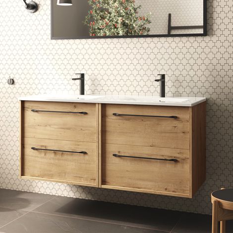 BATHME LENNOX Mueble de Baño con Lavabo de Encimera 120 cm Roble Ostippo - ref: B20026