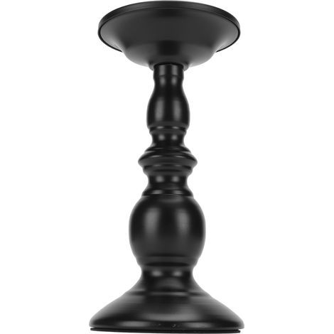 Bougeoirs pilier en métal noir, Protection contre la rouille polie, avec fond antidérapant, pour la décoration de la maison (1/5)