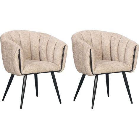 BOBOCHIC - Lot de 2 chaises ADA tissu velours Beige (1/5)