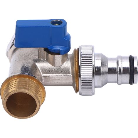 Raccord en T pour vanne à bille quart de tour, vanne d'arrêt d'angle en laiton, filetage femelle et mâle G1/2 DN15, interface NPT 3/8 pouce 15 mm (1/5)