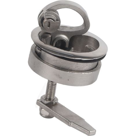 Chiusura a camma in acciaio inox per imbarcazioni, di grado marino, per montaggio su ponte, a chiusura automatica, per montaggio a pavimento e su portello. (1/5)