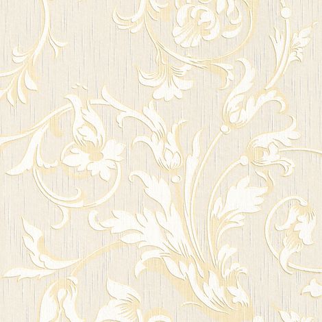 BRICOFLOR Papier peint baroque Tapisserie baroque Papier peint intissé Beige / crème Gris - 10,05 x 0,53 m (1/5)