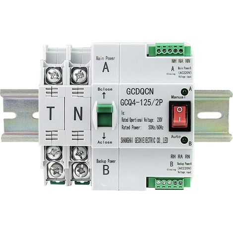 Commutateur de Transfert d'alimentation Double 63A 2P Commutateur de Transfert Automatique 220V (1/5)