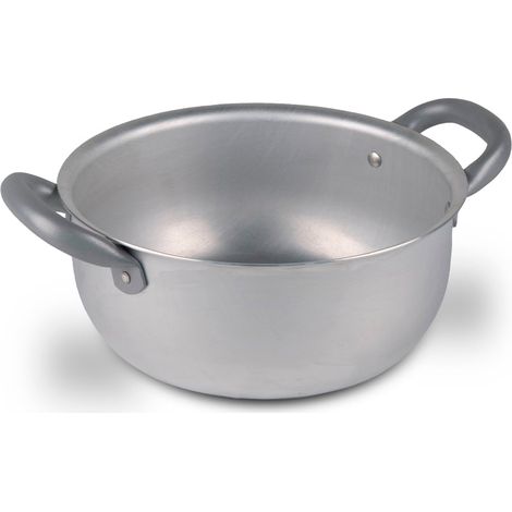 Mamù Casseruola con due manici, in alluminio bianco, Ø 20 cm, Grigio, made in Italy (1/5)