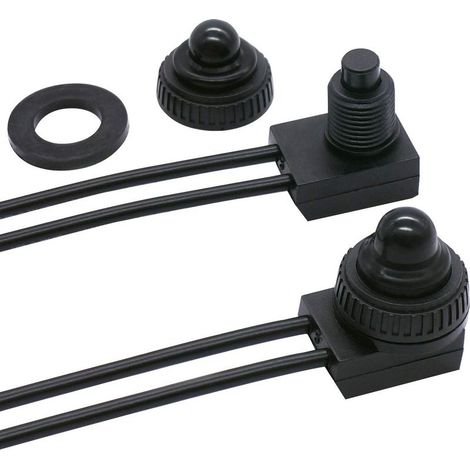 2 pièces Interrupteur à Bouton-Poussoir Etanche 250V SPST Bouton de Commutateur on/Off Autobloquant Marche/Arrêt Pour Moto/Voiture ZE-107S,KP107 (1/5)