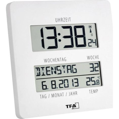 TFA Dostmann 60.4509.02 Orologio da Parete Digitale Bianco
