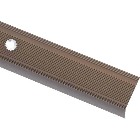 vidaXL Perfiles de peldaños forma de L 5uds aluminio marrón 100 cm (1/2)