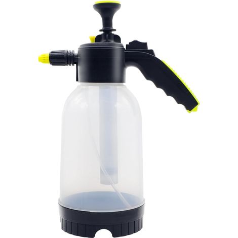 Pulverizador de mano 0,5 galones, 2 litros – Botella pulverizadora de 68 oz con válvula de seguridad, boquilla ajustable, para riego, pulverización de plantas, limpieza del hogar y fertilización (tran