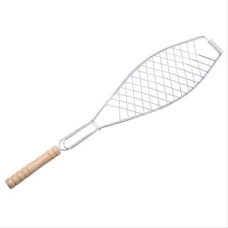 Pince grill pour poisson et légumes, panier barbecue en acier inoxydable, grille filet robuste usage domestique professionnel (1/5)