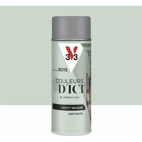 Aérosol Peinture pour Bois Extérieurs V33 Couleurs d'ICI Velours Vert pastel 0,4 L (1/3)