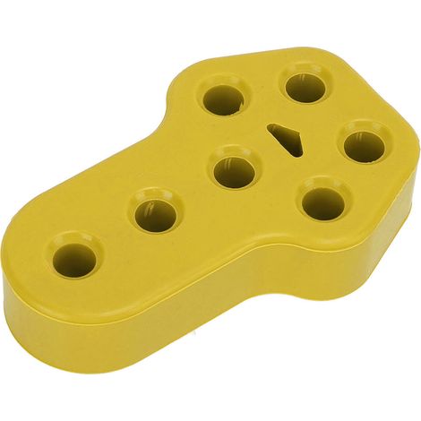 Support caoutchouc silencieux d'échappement, collier de fixation universel 7 trous, diamètre 12 mm, jaune, isolant amortisseur pour pot d'échappement (1/5)