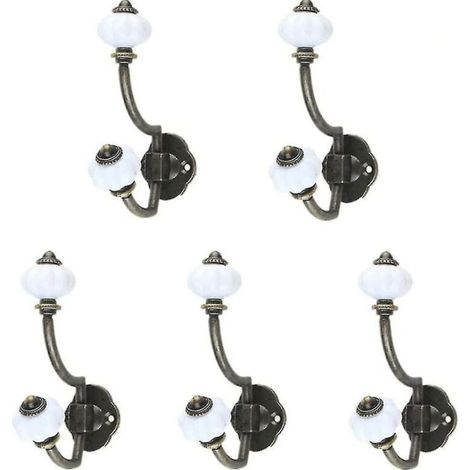 Ganchos de pared de bronce, 5 piezas, perchero de aleación europea duradero, antideslizante para entrada/pasillo.