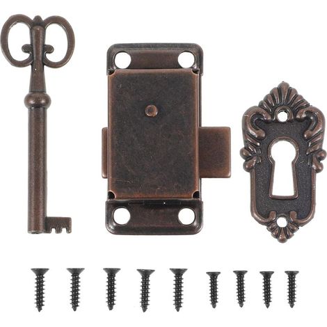 Serrure Armoire Vintage Avec Clé Kit De Verrouillage Pour Tiroir Boîte À Bijoux Et Meuble Style Antique Installation Facile 5.30 X 3.50 X 1.00 cm (1/4)