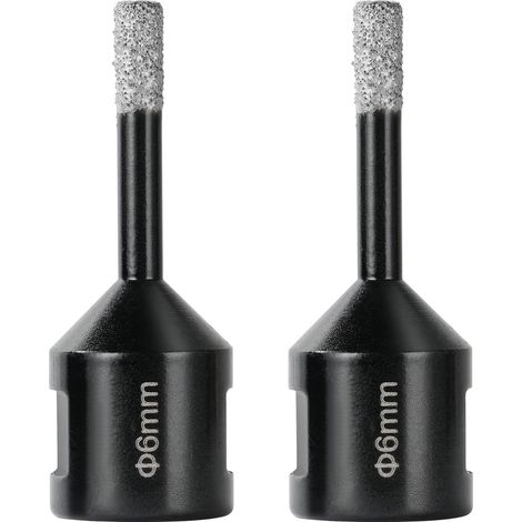 Forets Diamant, 2Pièces 6mm Meche a Carrelage avec Filetage M14, Cloche Carrelage pour Carrelage en Porcelaine, Grès, Céramique, Marbre, Granit, Convient aux Meuleuses d'Angle