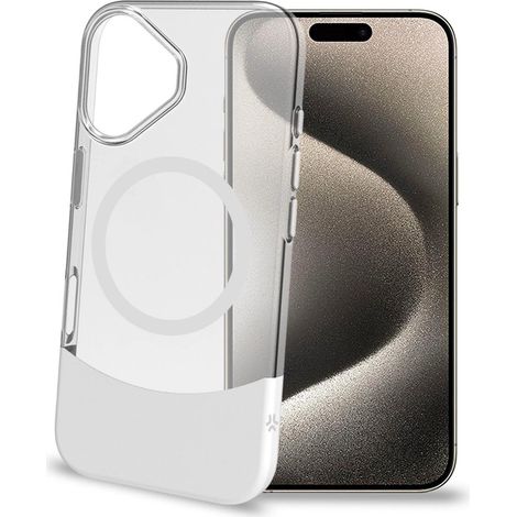 Magdual MagSafe kompatible Hülle iPhone 16 Weiß + Transparent (1/5)