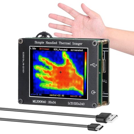 Détecteur thermique infrarouge portable 24x32 pixels, écran LCD 2,0 pouces 240x320, appareil de mesure de température manuel simple