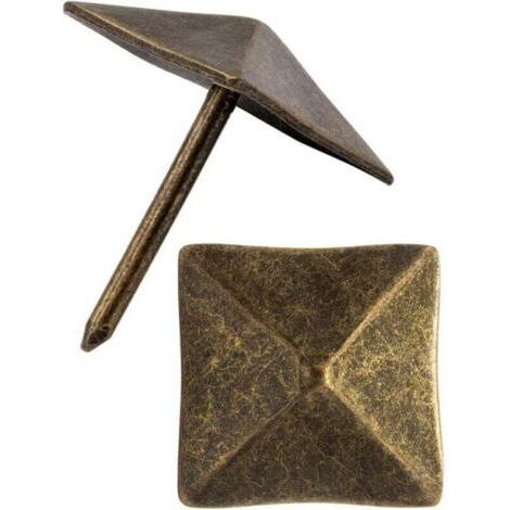 Lot de 30 clous décoratifs pour tapisserie, style vintage, bronze antique, laiton, 14 x 14 mm (1/4)
