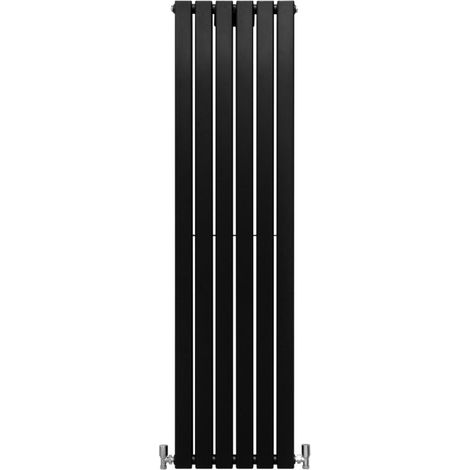 Radiatori Termosifoni in Acciaio Calorifero a Doppio Strato a Pannelli Piatti Riscaldamento Centralizzato Colonna Termosifone Orizzontale Radiatore a Parete - Nero Opaco - 160 x 42 cm