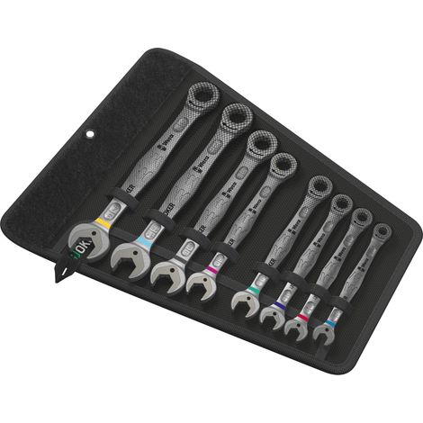 Wera – Jeu de clés mixtes à cliquet 8 pièces 5020012001 – Acier chrome-molybdène – Angle d'inclinaison 30° – Pour vis et écrous à six pans (1/7)