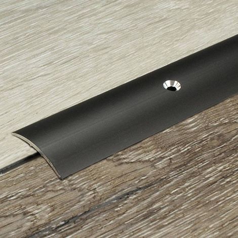PROVISTON Übergangsprofil Aluminium eloxiert Silber Breite 28 mm Höhe 1.5 mm Länge 1000 mm Gebohrt Übergangsschiene Übergangsleiste Bodenprofil Abdeckleiste 1 Stück (1/2)