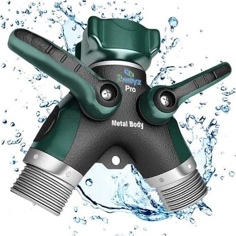 3.9x3.9x3.9cm 2WAYZ- Hose Splitter, Two Way Heavy Duty Garden Tap, Faucet Splitter, Hose Y Splitter, Hose Splitter