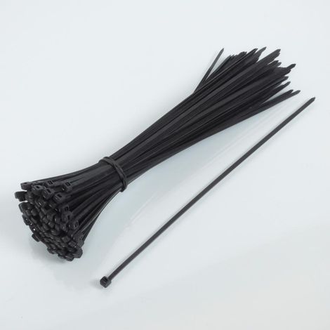 100 collier de serrage cranté nylon noir 3.6x250 pour auto moto