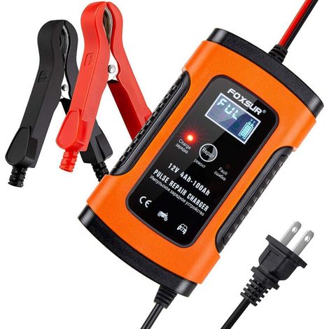Chargeur de batterie 12V 5000mA – Charge automatique 3 étapes – Protection contre courts-circuits et surchauffe – Écran LCD (1/5)