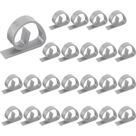 Set di 24 clip in plastica per tovaglia - 4,6 x 3,5 cm - Per casa, feste, picnic, matrimoni, campeggio, tavolo da pranzo, grigio (1/5)