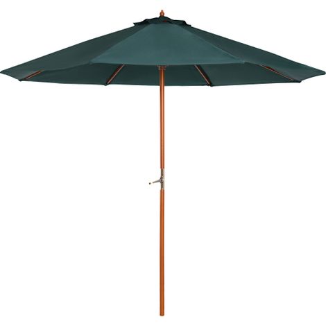 Parasol de jardin 3 m en bambou toile bleue double toit (1/5)