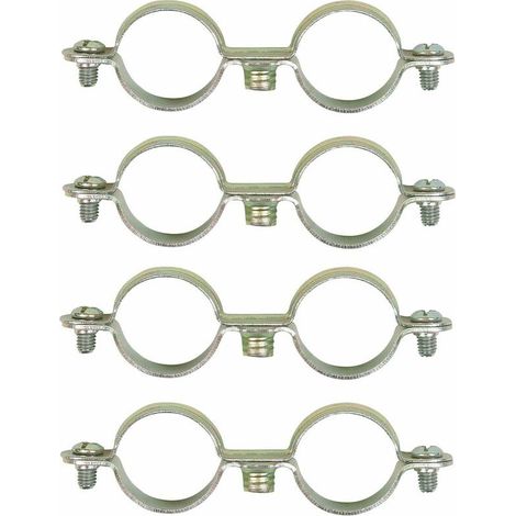 4x collier double de fixation murale 18mm plomberie raccord tuyau tube maintien