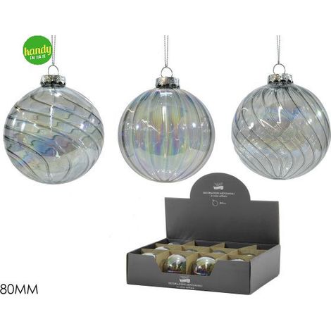Sfera in Vetro General Trade Ø 80mm Silver Modelli Assortiti