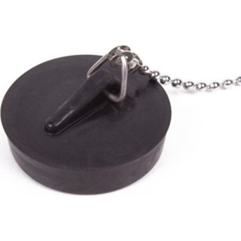 Bouchon de vidange d’évier – 44 mm – Avec chaîne inox 30 cm – 1 pièce – Finition argent (1/5)