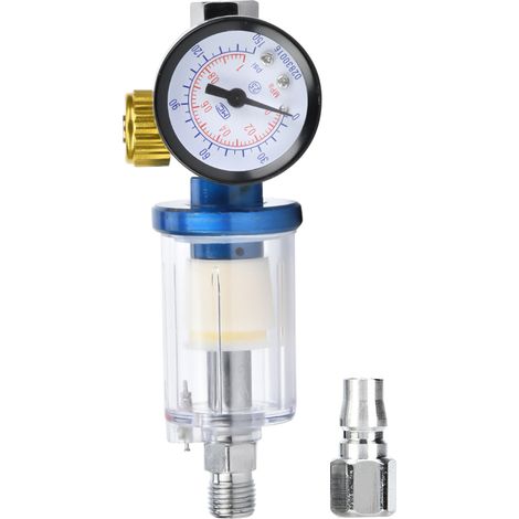 Valve de régulation de pression d'air 1/4 pouce, filtre séparateur eau-huile à passage direct, accessoires pour pistolet à peinture (1/5)