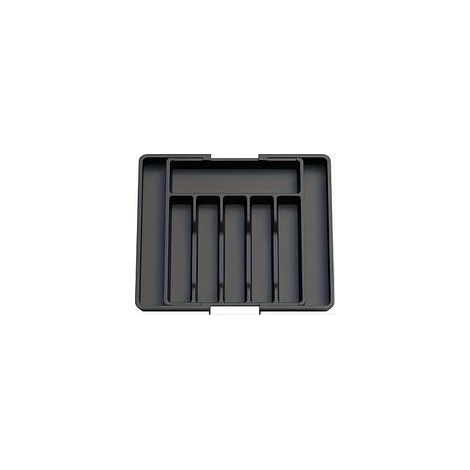 Plateau à couverts extensible 40–50 cm, organisateur de cuisine en plastique noir (1/5)