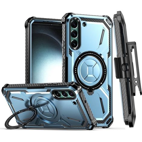 Étui pour Samsung Galaxy S23, clip ceinture anneau robuste, bleu (1/5)