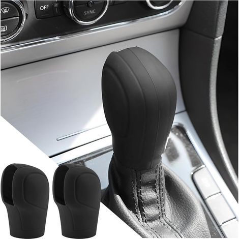 2 Pièces Couvercle Universel en Silicone Pommeau Levier Vitesse, Coque En Silicone Pommeau De Levier De Vitesses Voiture, Couvercle Pommeau De Levier Vitesse Voiture En Silicone(Noir) (1/5)