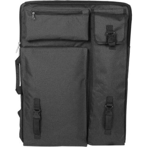 Sac de Transport d'artistes, Toile 4K Grand Sac à Dos de Portefeuille d'artiste Sac à bandoulière Multifonctionnel de Tableau de Croquis extérieur pour Dessiner Esquisser Peinture(Le Noir)