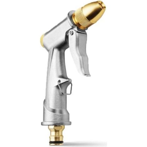 High-pressure metal water gun with adjustable brass rotating nozzle, perfect for car washing. (1/5)