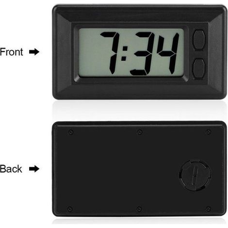 Horloge Bord Voiture LED-1, Noir,Standard, Ultra Mince Piles Autocollant, Accessoire Auto Aucunely (1/5)