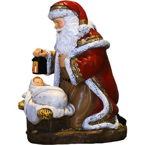 Figurine Père Noël Créative en Résine pour Bureau et Vitrine Noël (1/5)