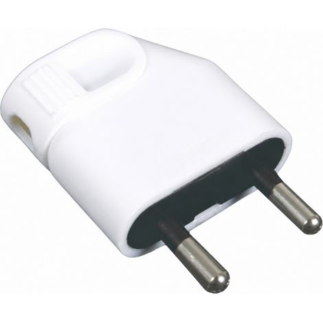 Flachstecker 6A Seitenausgang Weiß