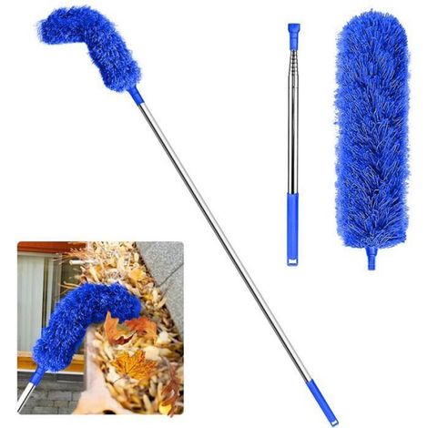 Brosse Pour Gouttières - Mât Télescopique 250 Cm - Angle Réglable - Aluminium - Pliable - 1 Pièce (1/4)