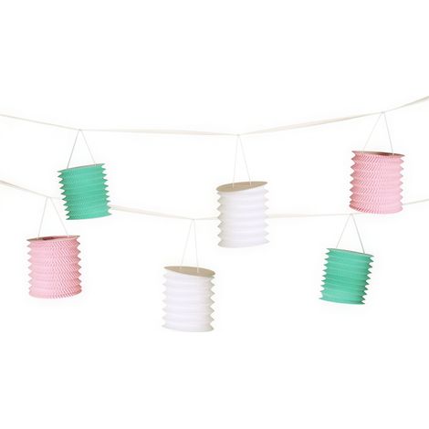 Ghirlanda di carta colorata, 8 lanterne, "Pastello", lunghezza 3,6 m, 1 pz. (1/2)