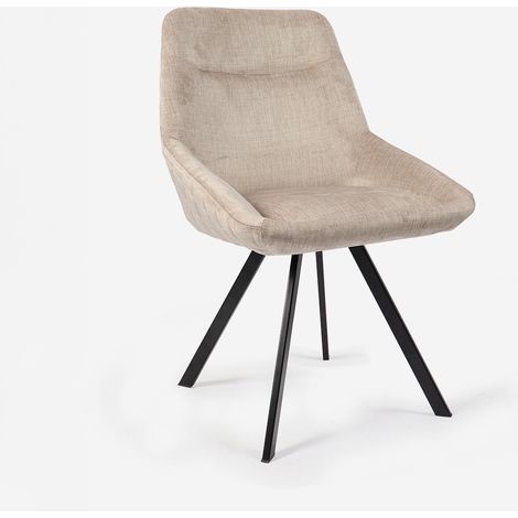 Set 2 poltrone in velluto elegante con base metallo Ondara - Beige