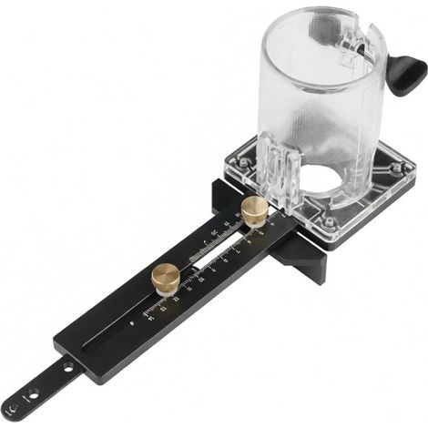 Gabarit de découpe circulaire pour machine à affleurer électrique en alliage d'aluminium GanWei, avec base de fraisage circulaire et guide de coupe droit à 2 positions pour affleureuse de 65 mm de dia (1/5)