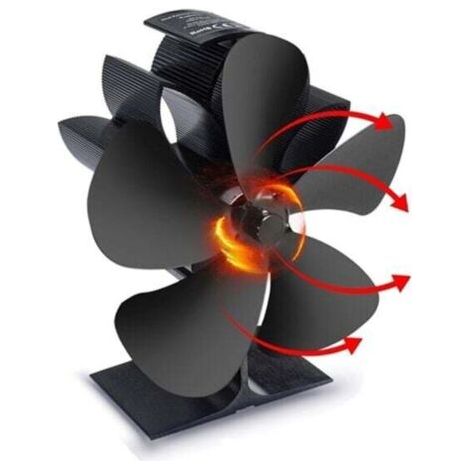 Ventilatore per stufa a 5 pale - Alimentato dal calore - Risparmio di carburante - Ufficio (1/4)