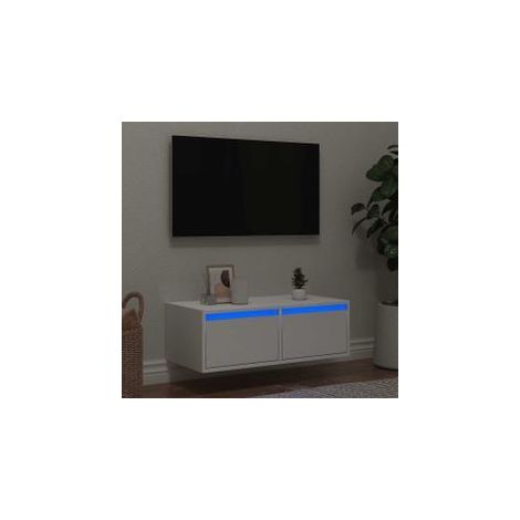 Meuble TV avec lumières LED blanc 75x35,5x25 (1/5)
