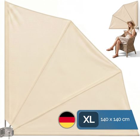 Deuba Balcony Privacy Screen Sun Screening Shading Protection Terrace Collapsible Beige