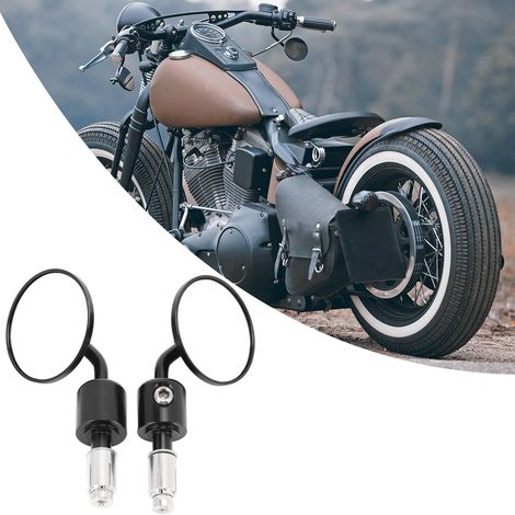 Motorradmodifikationen: schwarzer Lenker und runde 7/8"-Seitenspiegel (paarweise erhältlich) (1/5)